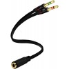 USAMS Headphone Splitter For Computer 3.5mm Female to 2 Dual 3.5mm Male Headphone Mic Audio Y Splitter Cable Smartphone Headset to PC Adapter 