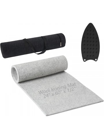 SODENO Wool Pressing Mat for Quilting, 24" X 60" Portable Wool Ironing Mat 100% Felted Wool Iron Board for Quilters