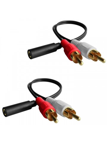 USAMS Y Connector Audio Cable 3.5mm Audio Female to 2 RCA Male Stereo Cable Compatible for TV, Smartphones, Tablets (8 inch,2 Pack) 