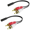 USAMS Y Connector Audio Cable 3.5mm Audio Female to 2 RCA Male Stereo Cable Compatible for TV, Smartphones, Tablets (8 inch,2 Pack) 