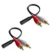 USAMS Y Connector Audio Cable 3.5mm Audio Female to 2 RCA Male Stereo Cable Compatible for TV, Smartphones, Tablets (8 inch,2 Pack) 