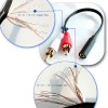 USAMS Y Connector Audio Cable 3.5mm Audio Female to 2 RCA Male Stereo Cable Compatible for TV, Smartphones, Tablets (8 inch,2 Pack) 