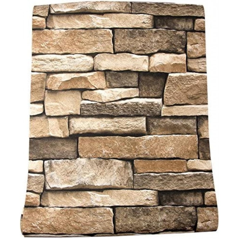 SODENO Rock Peel and Stick Wallpaper - Self-Adhesive & Removable Wallpaper Stone Decorations Contact Paper 17.7"x118" 3D Stone Textured Vinyl SODENO Rock Peel and Stick Wallpaper - Self-Adhesive & Removable Wallpaper Stone Decorations Contact Paper 17.7"x118" 3D Stone Textured Vinyl