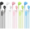 USAMS Earbuds Headphones with Microphone Pack of 5, Noise Isolating Wired Earbuds, Earphones with Powerful Heavy Bass Stereo, Compatible with Android, Phone, Laptops, MP3 and All 3.5mm Interface 