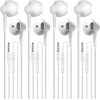 USAMS Wired Earbuds Pack of 4, in-Ear Wired Earphones with Microphone Volume Control, Powerful Heavy Bass, High Definition, Headphones Compatible with Android, iPhone, iPod, iPad, MP3 and Most 3.5mm Jack 