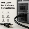 IFEART Standard 3ft 10 Amps 125 Volts Black 3 Prong AC Power Cord Cable for Electronics, TV, Computer, Printer, Radio, Monitor, Laptop, Samsung, Dell, Vizio, LG, Asus