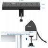 IFEART Desk Clamp Power Strip USB C,40W Total Fast Charging Station,4 PD 20W USB C Ports,Desk Edge Mount Surge Protector,5 Outlets,Fit 1.96" Tabletop Edge