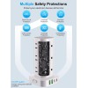 IFEART Power Strip Tower with Multiple Outlets, Flat Plug Surge Protector Tower Extension Cord with 12 AC Outlets 4 USB Ports (2 USB C), 6FT Cord Power 