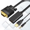 IFEART VGA (Sources) to HDMI(Display) Adapter, 1080P Converter with Audio+USB Power from VGA Computer/Laptop to HDMI TV/Monitor