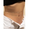 2pcs Disc Decor Waist Chain