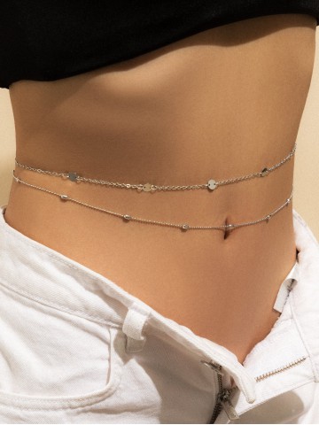 2pcs Disc Decor Waist Chain