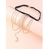Moon Heart Charm Layered Thigh Chain